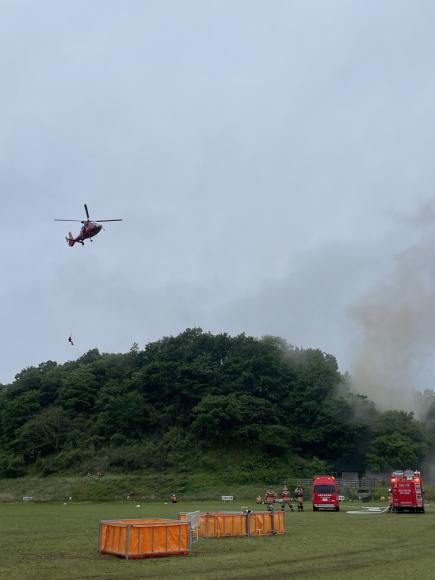 宮城県防災航空隊ヘリによる救出救助訓練